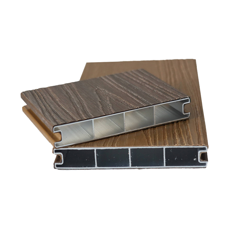 SRL-AL 138*23 mm brandwerende, waterdichte WPC-terrasplanken met gecoëxtrudeerd aluminium